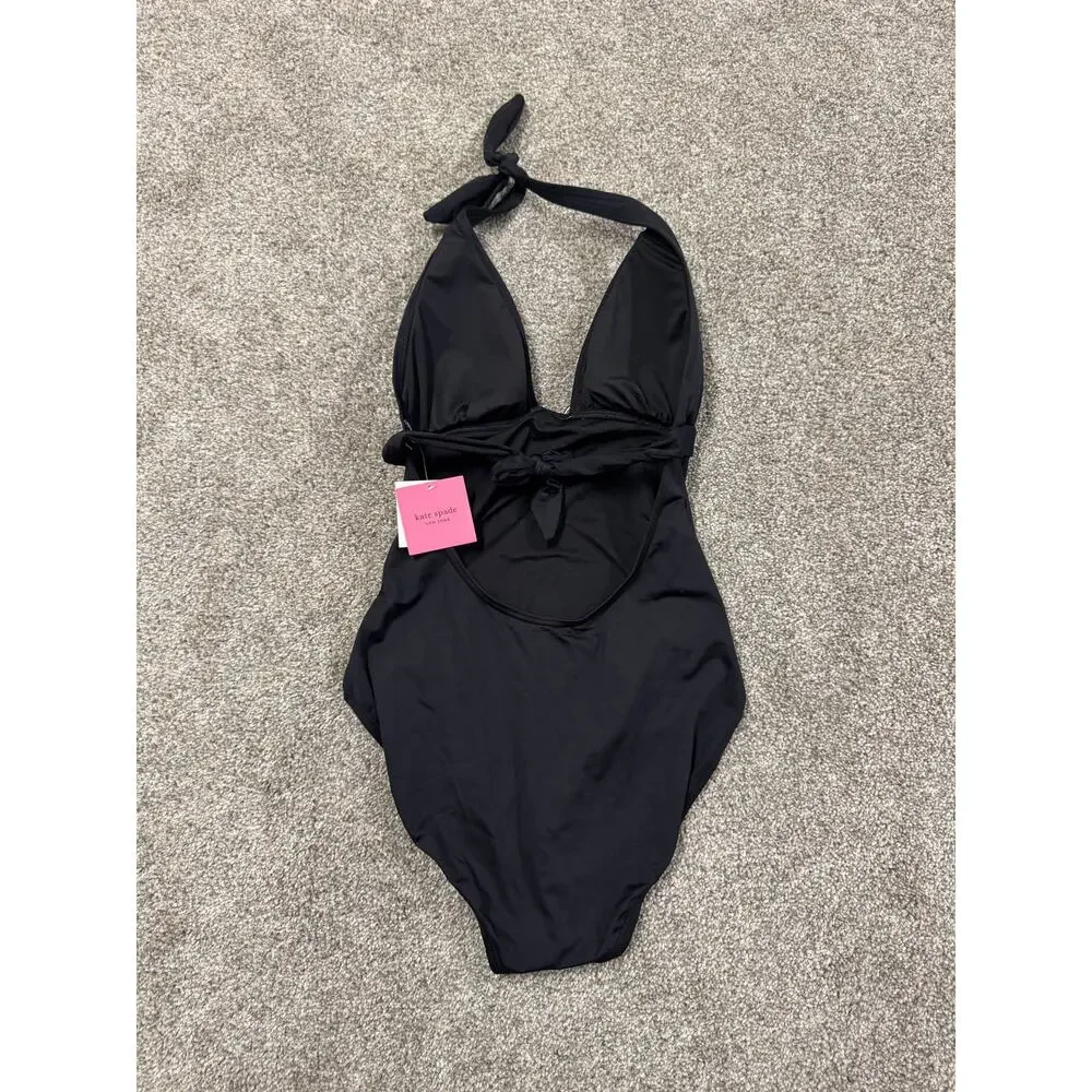 Kate Spade Women's Black Halter One-Piece Swimsuit